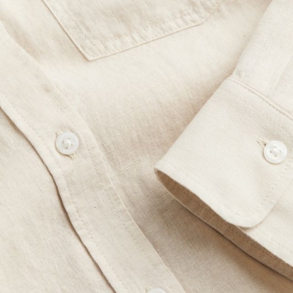H&M LINEN SHIRT L - Picture 4 of 4